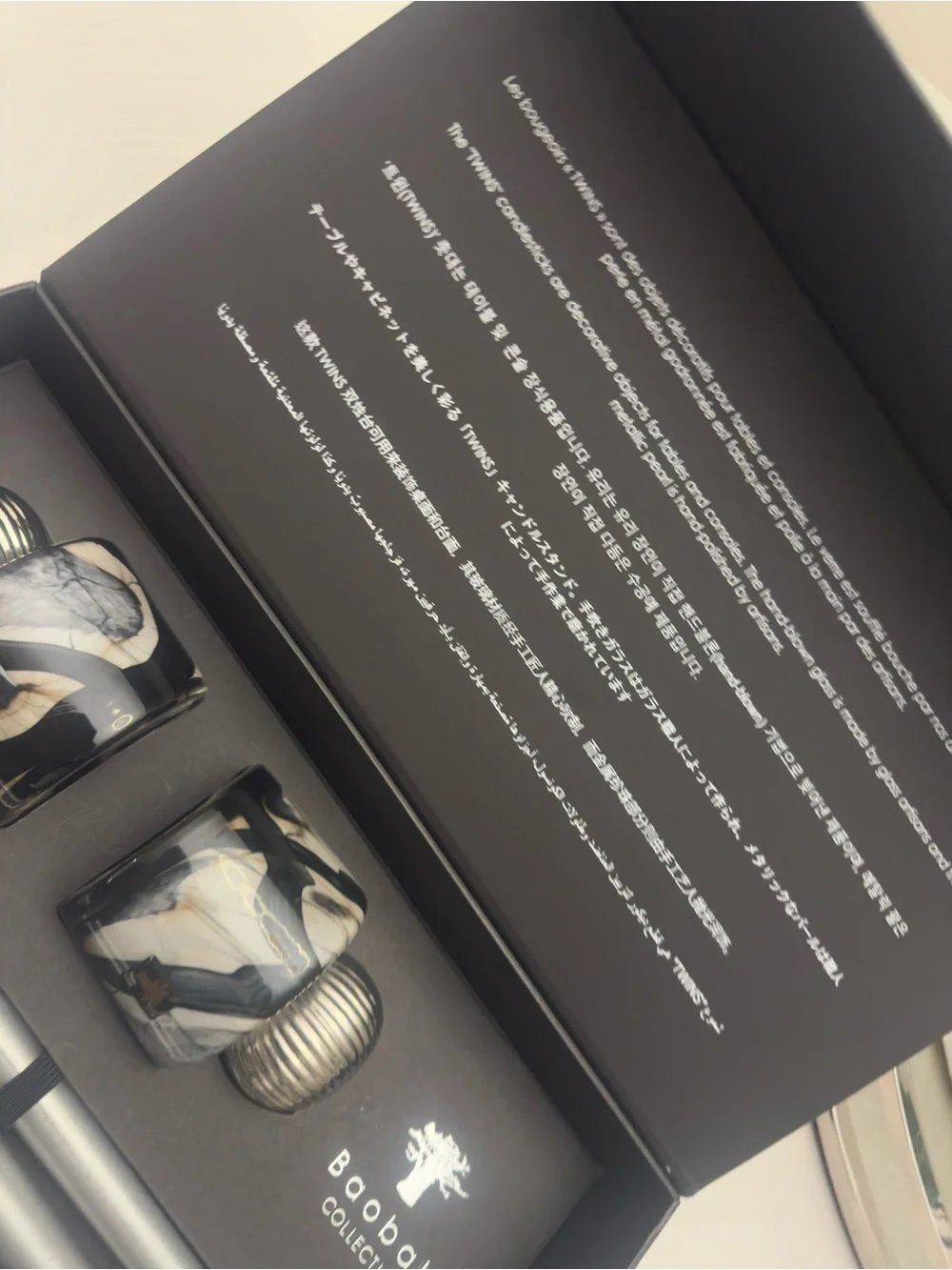 Baobab Collection Twins Stones Agate Candle Holders – Luxury Boxed Set